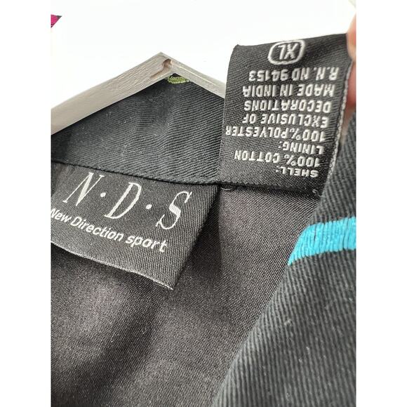 New Direction Vintage Jacket Womens XL Black Floral Heart Embroidered Button - Picture 6 of 16